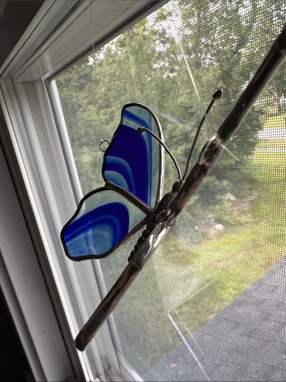 Blue Stained Glass Butterfly Glass art. 🦋🦋 - Picture 3 of 8
